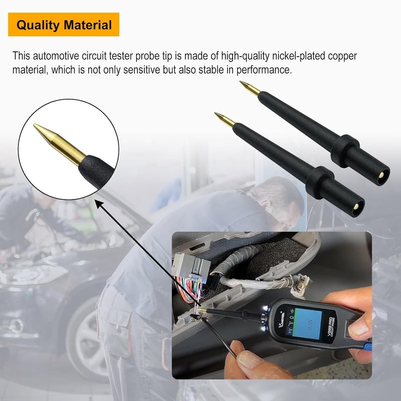 ZIBOO - 2Pk 4Mm Banana Jack 3 Tip Black (PPTK0024-2),Use for Autel Circuit Tester Power Circuit Probe - Image 4